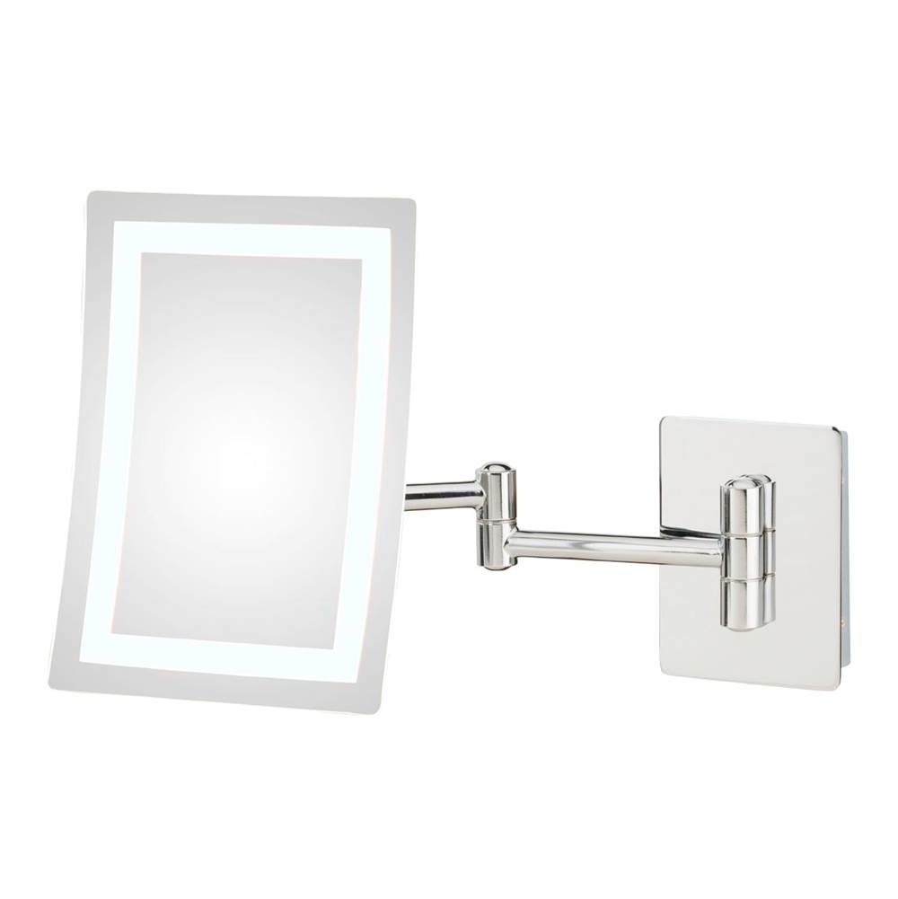 Fixtures, Etc.AptationsContemporary Rectangular Led Lighted Magnifying Makeup Mirror With Switchable Light Color in Brushed Nickel