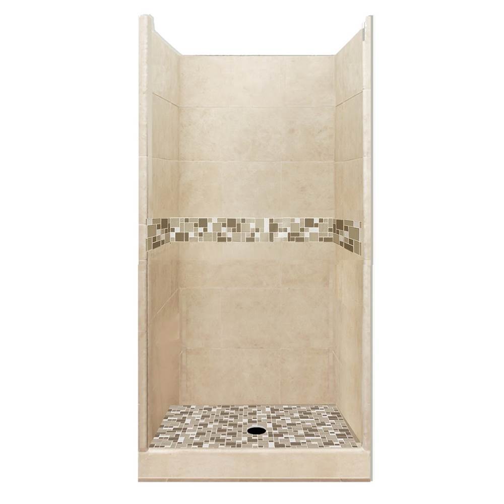 Fixtures, Etc.American Bath Factory42 x 42 x 80 Tuscany Basic Alcove Shower Kit in Brown Sugar with No Finish