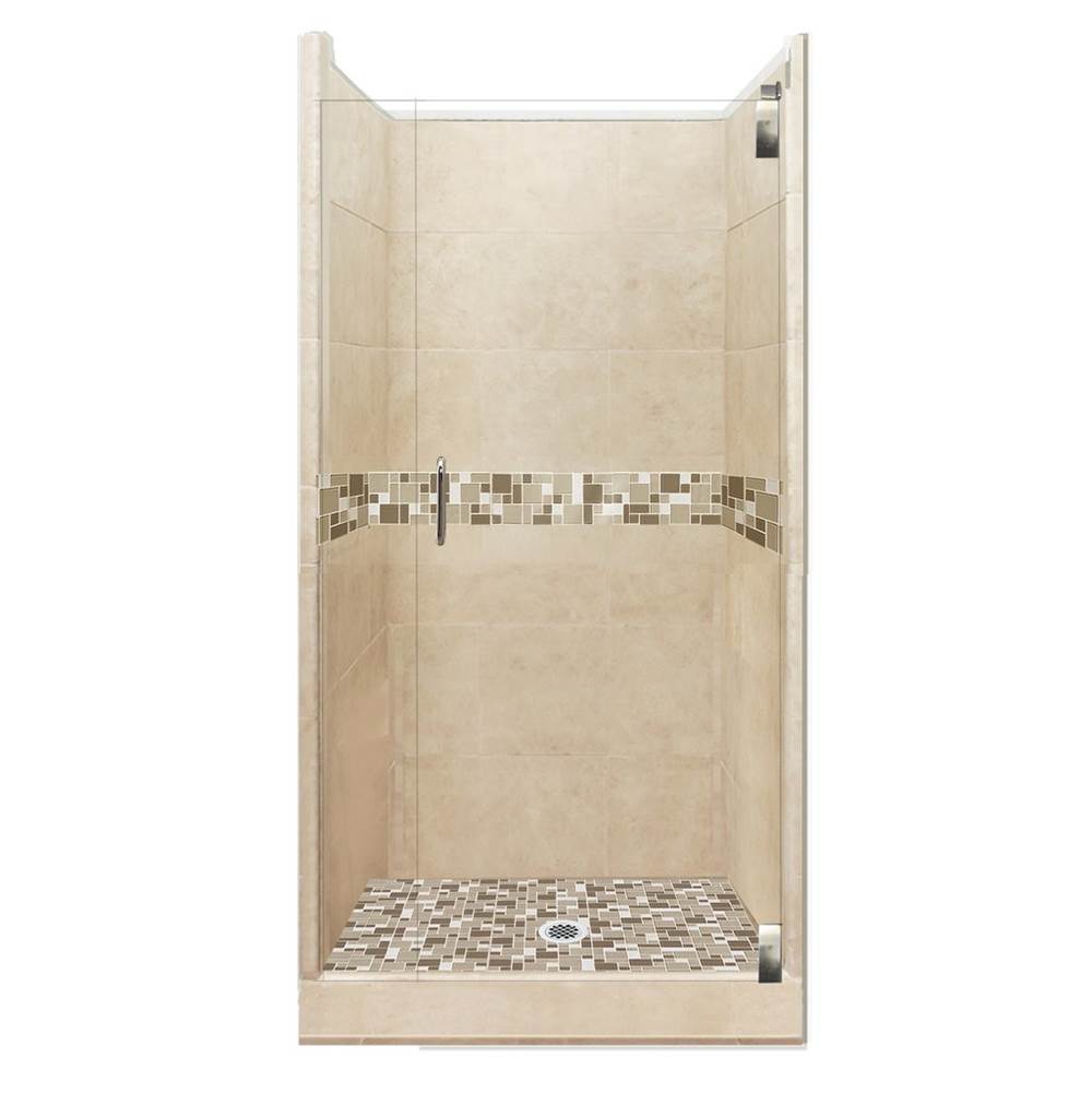 Fixtures, Etc.American Bath Factory42 x 36 x 80 Tuscany Grand Alcove Shower Kit in Brown Sugar with Satin Nickel Finish