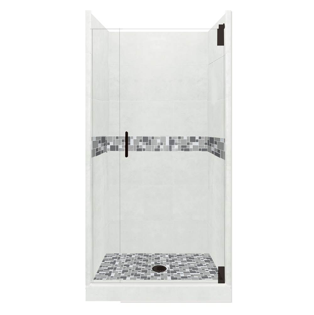 Fixtures, Etc.American Bath Factory42 x 42 x 80 Newport Grand Alcove Shower Kit in Natural Buff with Black Pipe Finish