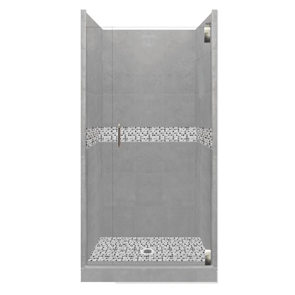 Fixtures, Etc.American Bath Factory38 x 38 x 80 Del Mar Grand Alcove Shower Kit in Wet Cement with Chrome Finish