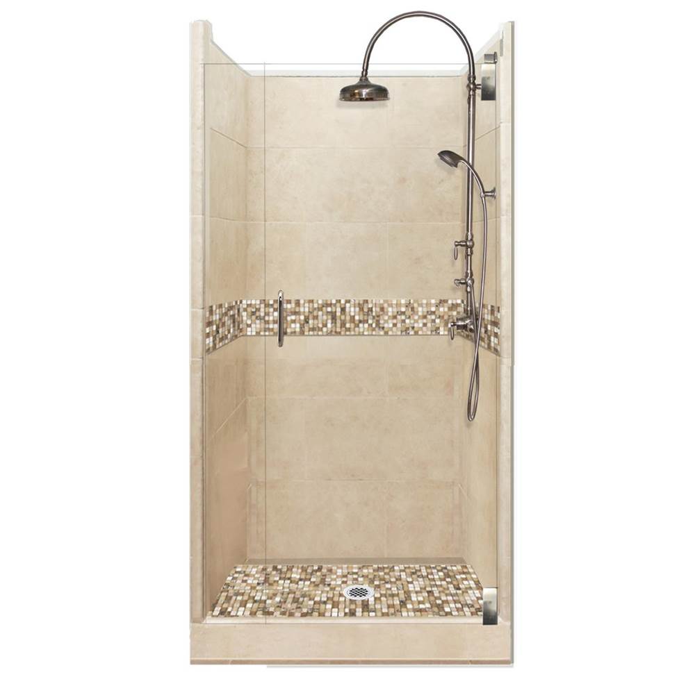 Fixtures, Etc.American Bath Factory54 x 36 x 80 Roma Luxe Alcove Shower Kit in Brown Sugar with Chrome Finish