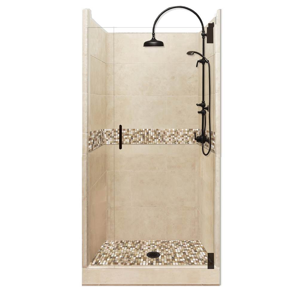 Fixtures, Etc.American Bath Factory42 x 36 x 80 Roma Luxe Alcove Shower Kit in Brown Sugar with Old World Bronze Finish