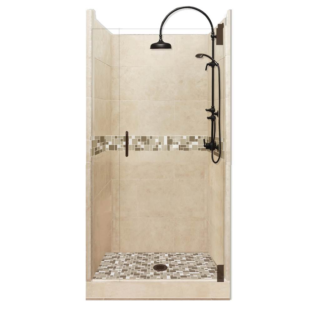 Fixtures, Etc.American Bath Factory54 x 36 x 80 Tuscany Luxe Alcove Shower Kit in Brown Sugar with Old World Bronze Finish