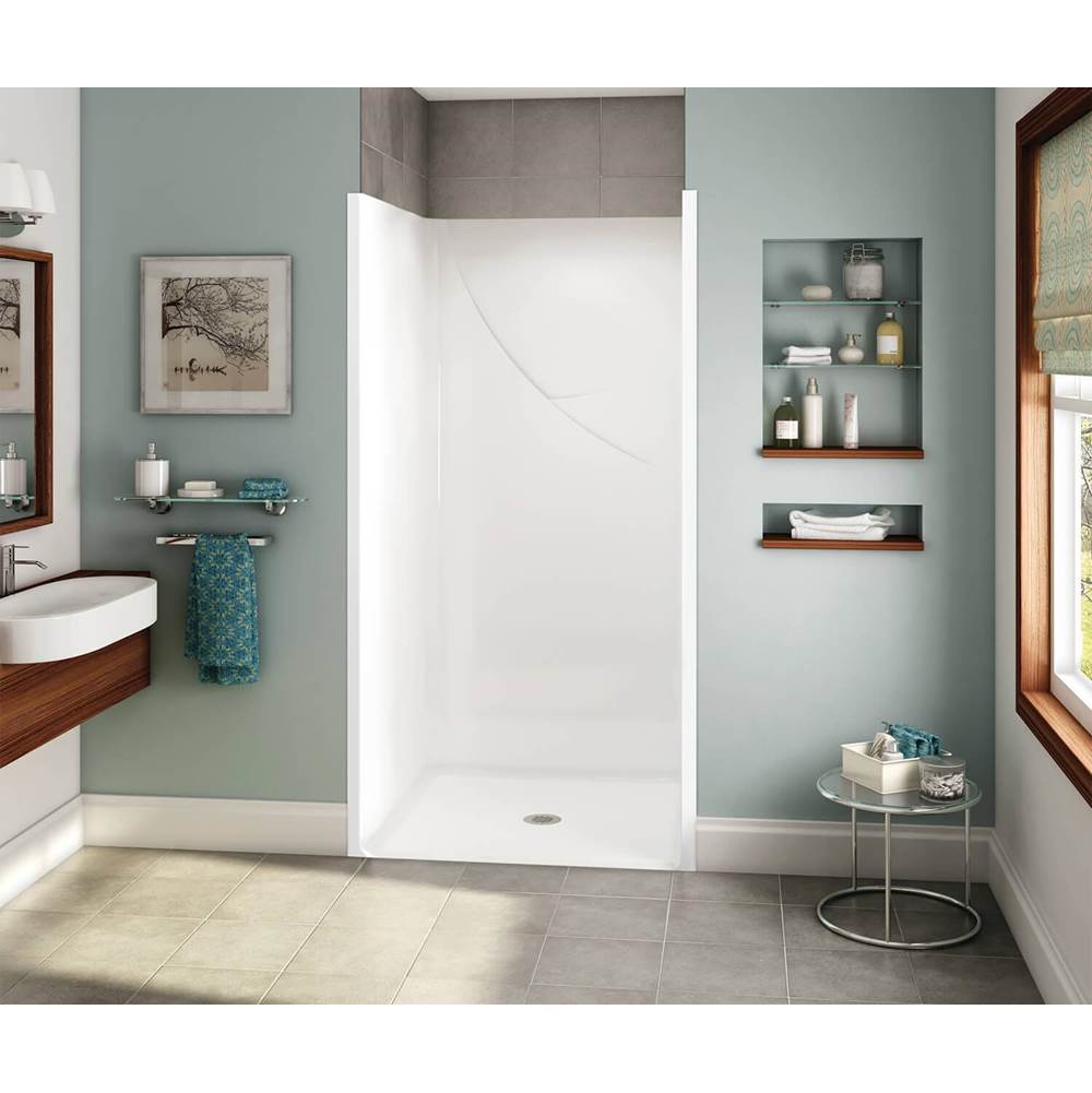 Fixtures, Etc.AkerOPS-3636 RRF AcrylX Alcove Center Drain One-Piece Shower in Sterling Silver - Base Model