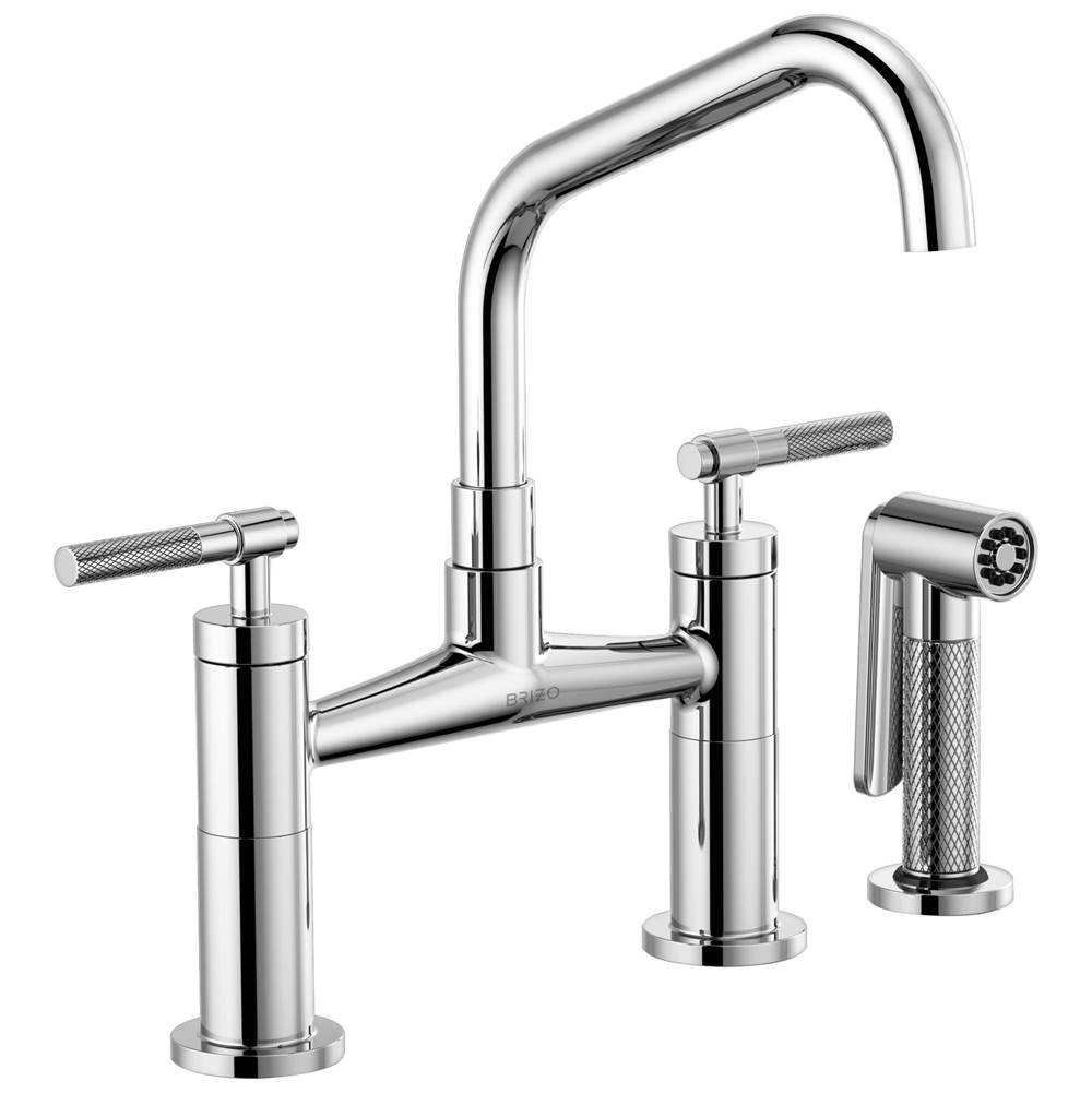 Fixtures, Etc.BrizoLitze® Bridge Faucet with Angled Spout and Knurled Handle