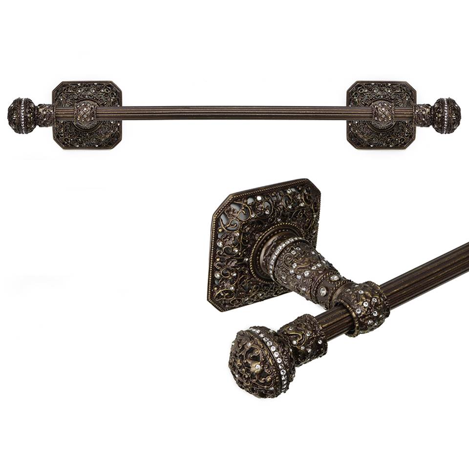 Fixtures, Etc.Carpe Diem HardwareJuliane Grace 36'' O.C. (Approximately) Towel Bar With 350 Swarovski Clear Crystals With 5/8'' Reeded Center