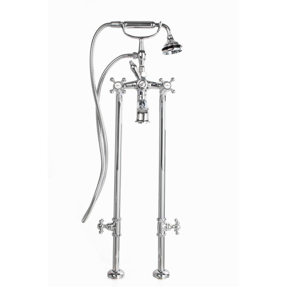 Fixtures, Etc.Cheviot Products5100 SERIES Free-Standing Tub Filler with Stop Valves - Cross Handles - Metal Accents