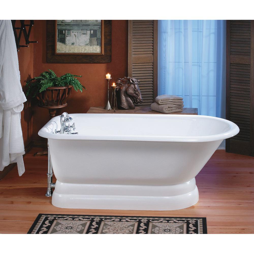 Fixtures, Etc.Cheviot ProductsTRADITIONAL Cast Iron Bathtub with Pedestal Base and Faucet Holes in Wall of Tub