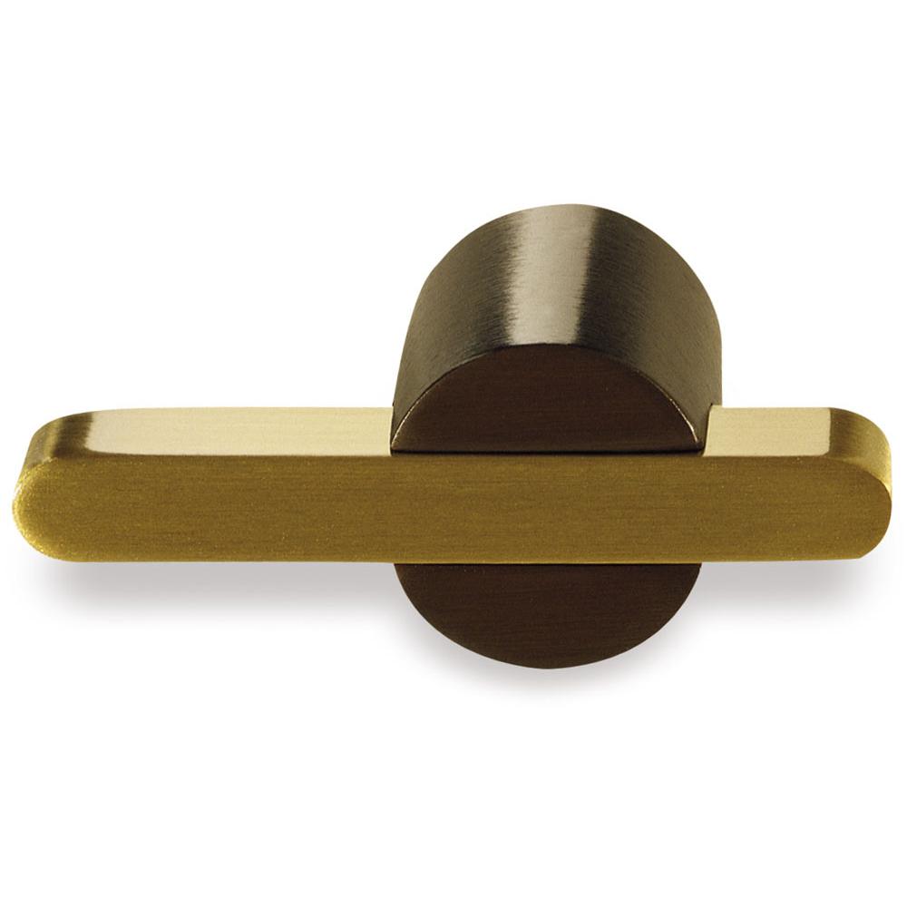 Fixtures, Etc.Colonial BronzeT Cabinet Knob Hand Finished in Polished Brass and Polished Brass