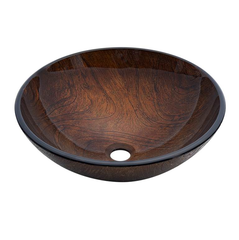 Fixtures, Etc.DawnDawn® Tempered glass, hand-painted glass vessel sink-round shape, brown