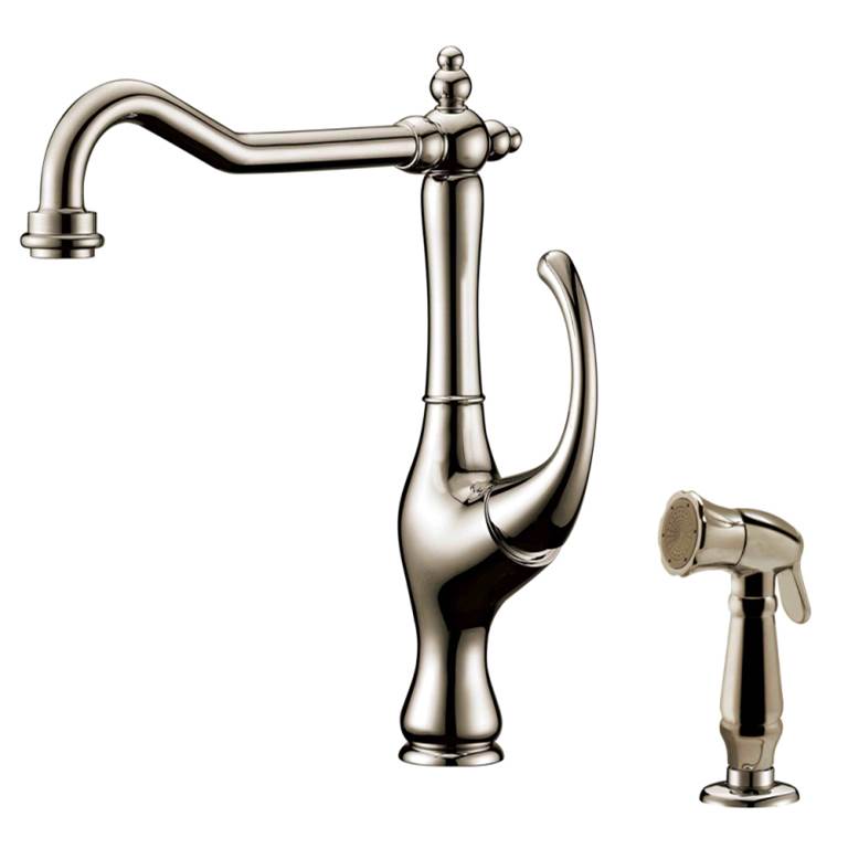 Fixtures, Etc.DawnSingle-Lever Kitchen Faucet With Side-Spray, Brushed Nickel