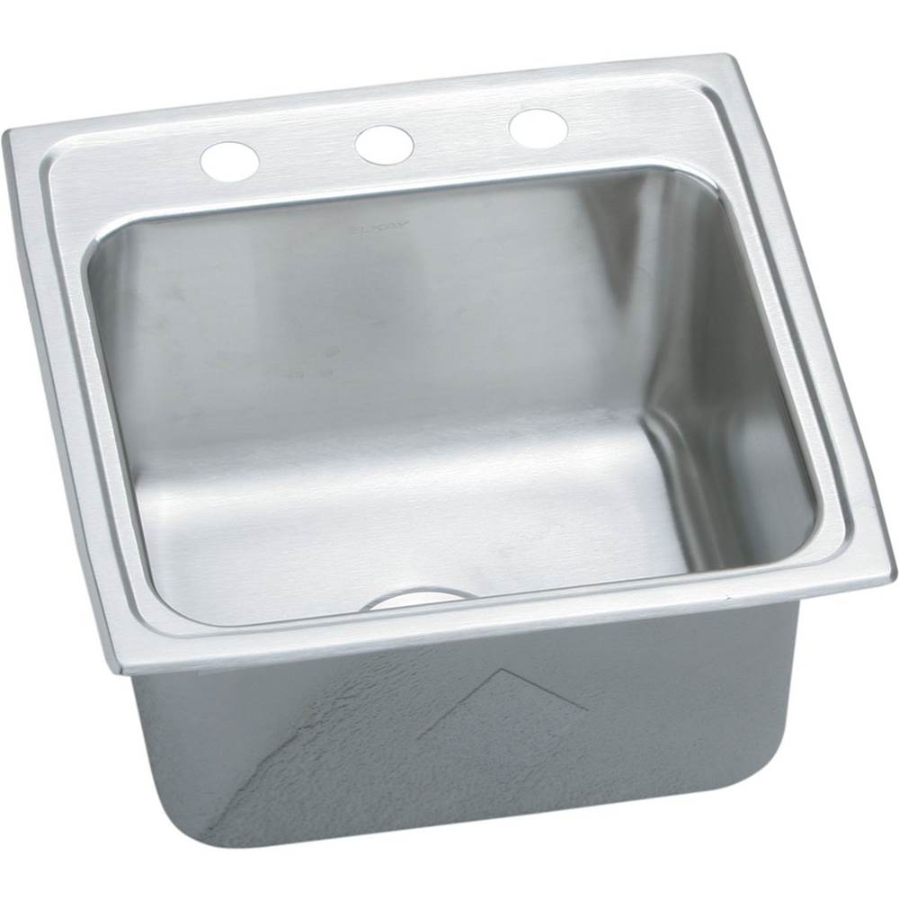 Fixtures, Etc.ElkayLustertone Classic Stainless Steel 19-1/2'' x 19'' x 10-1/8'', 2-Hole Single Bowl Drop-in Laundry Sink with Quick-clip