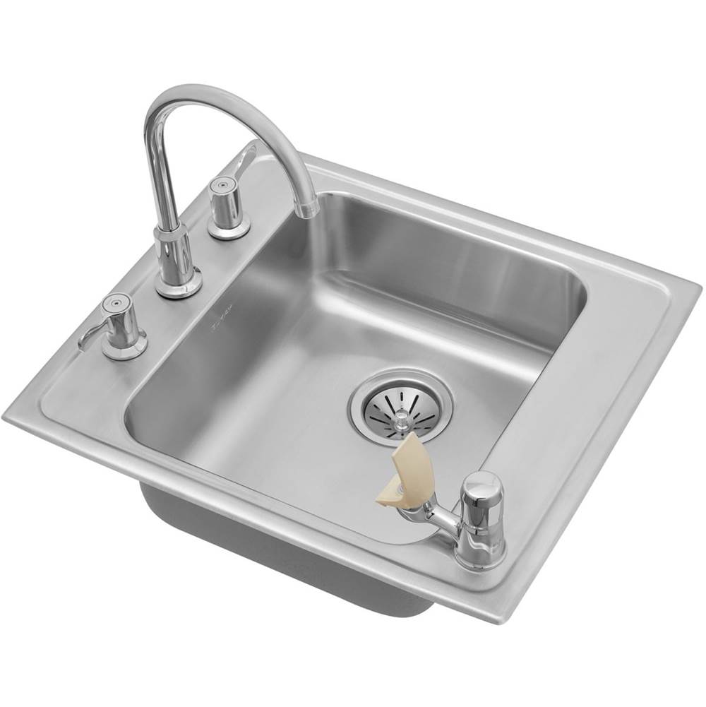Fixtures, Etc.ElkayLustertone Classic Stainless Steel 22'' x 19-1/2'' x 6-1/2'', Single Bowl Drop-in Classroom ADA Sink with Quick-clip Kit