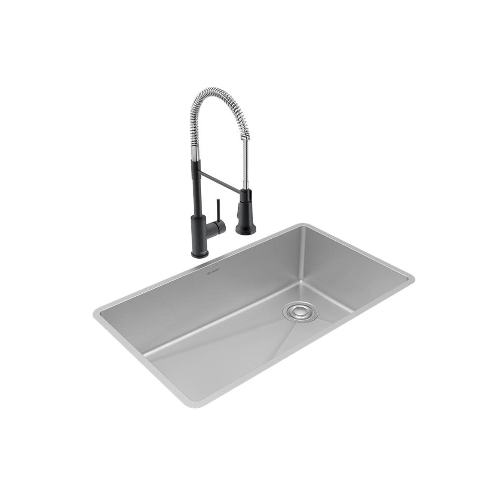Fixtures, Etc.ElkayCrosstown 18 Gauge Stainless Steel 31-1/2'' x 18-1/2'' x 9'', Single Bowl Undermount Sink and Faucet Kit with Drain