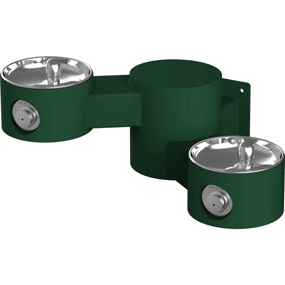 Fixtures, Etc.ElkayOutdoor Drinking Fountain Wall Mount, Bi-Level, Non-Filtered Non-Refrigerated, Evergreen