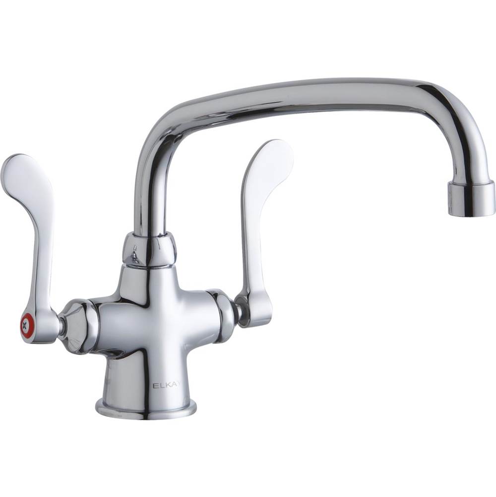 Fixtures, Etc.ElkaySingle Hole with Concealed Deck Faucet with 10'' Arc Tube Spout 4'' Wristblade Handles Chrome