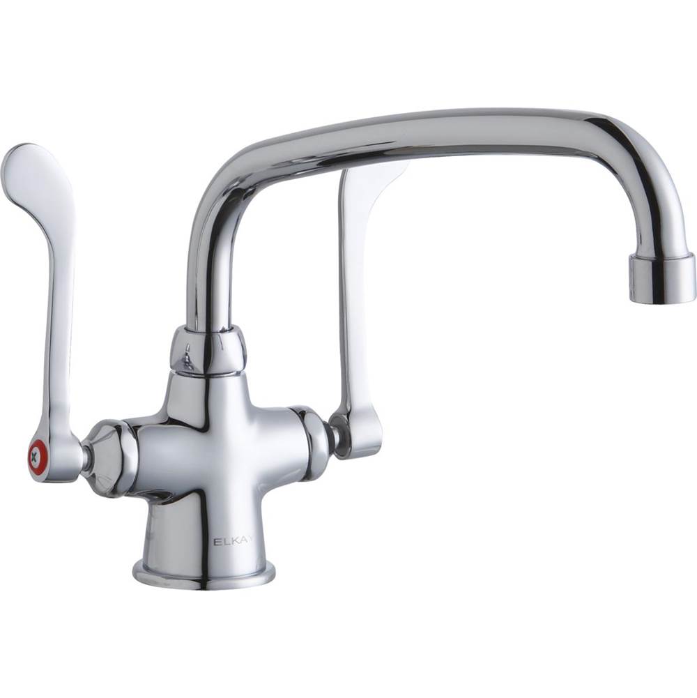 Fixtures, Etc.ElkaySingle Hole with Concealed Deck Faucet with 10'' Arc Tube Spout 6'' Wristblade Handles Chrome