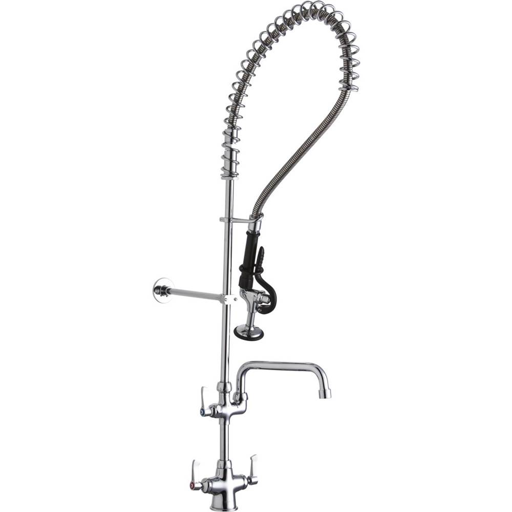 Fixtures, Etc.ElkaySingle Hole Concealed Deck Mount Faucet 44in Flexible Hose with 1.2 GPM Spray Head Plus 8in Arc Tube Spout 2in Lever Handles