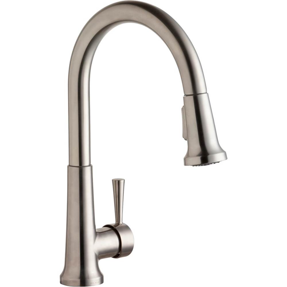 Fixtures, Etc.ElkayEveryday Single Hole Deck Mount Kitchen Faucet with Pull-down Spray Forward Only Lever Handle Lustrous Steel