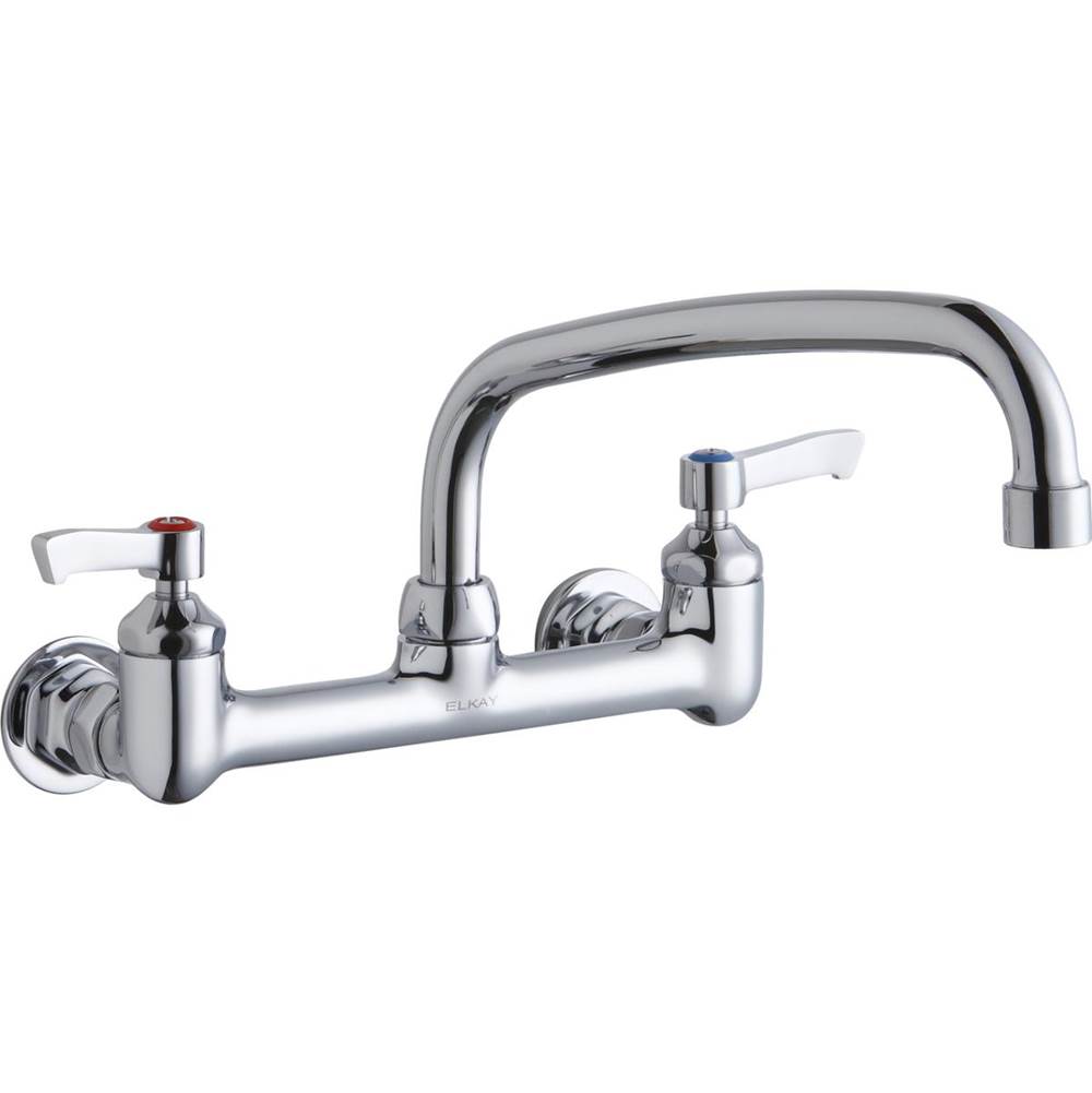 Fixtures, Etc.ElkayFoodservice 8'' Centerset Wall Mount Faucet with 10'' Arc Tube Spout 2'' Lever Handles 1/2in Offset Inlets Chrome