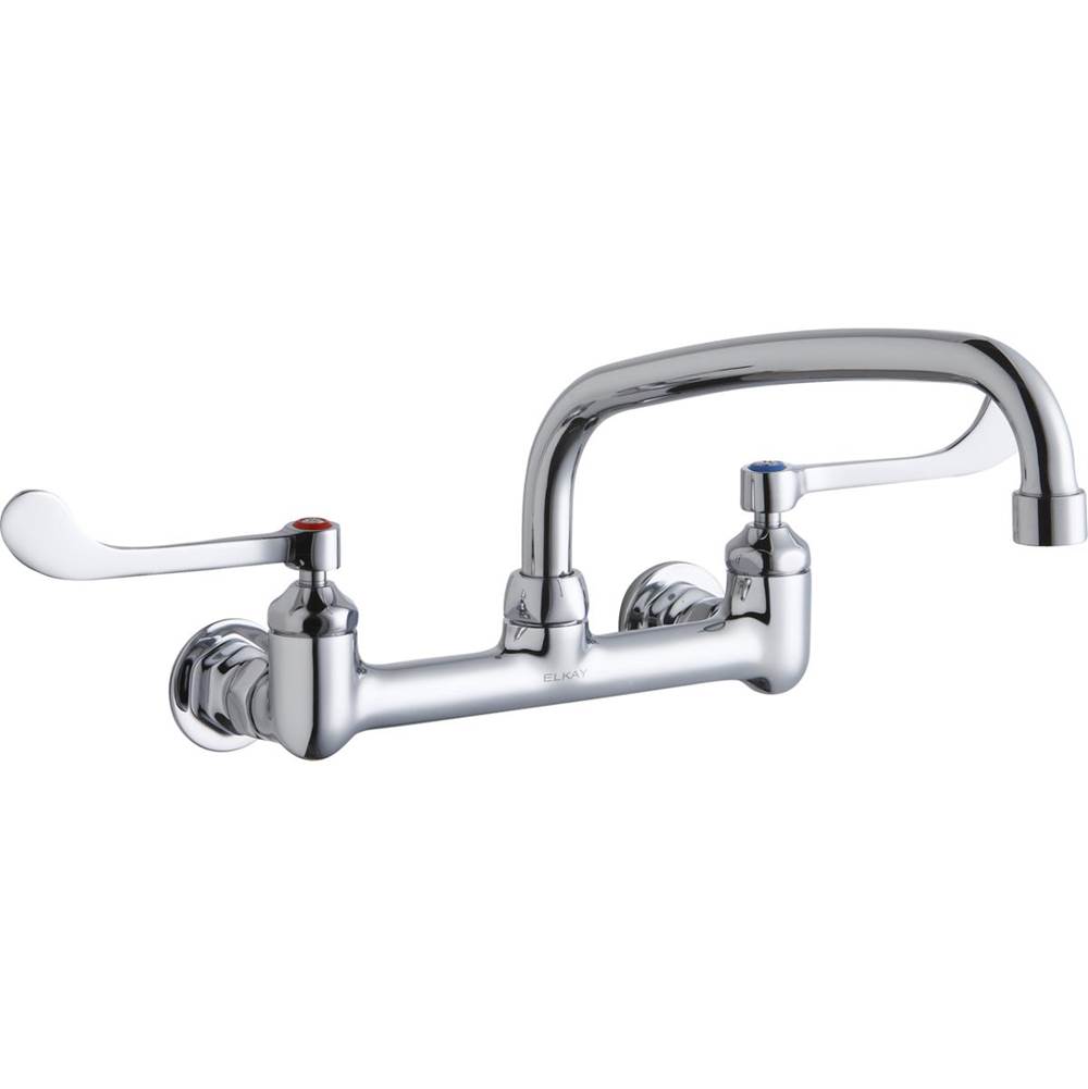 Fixtures, Etc.ElkayFoodservice 8'' Centerset Wall Mount Faucet with 10'' Arc Tube Spout 6'' Wristblade Handles 1/2in Offset Inlets