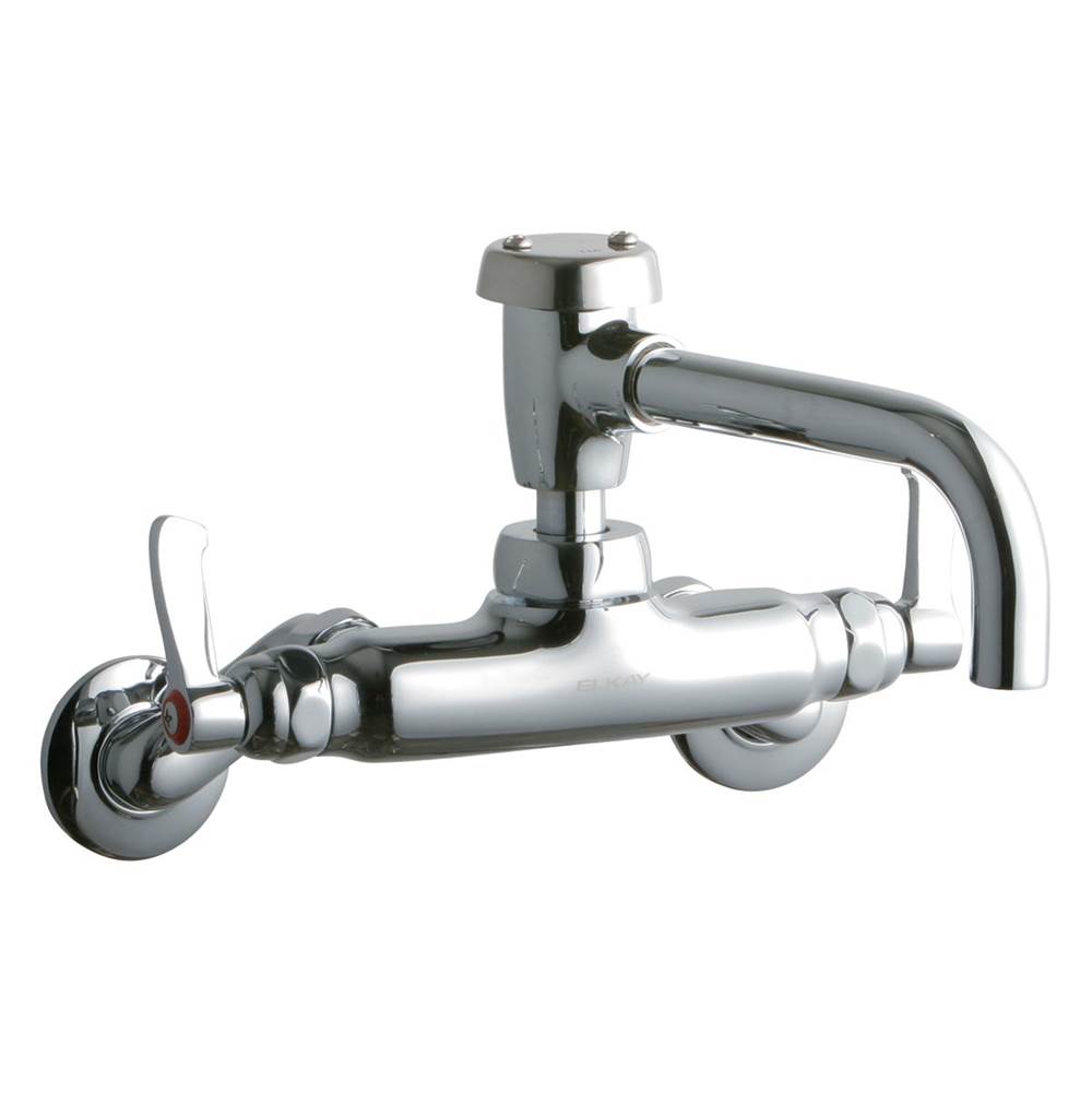 Fixtures, Etc.ElkayFoodservice 3-8'' Adjustable Centers Wall Mount Faucet w/7'' Vented Spout 2'' Lever Handles 2in Inlet Chrome