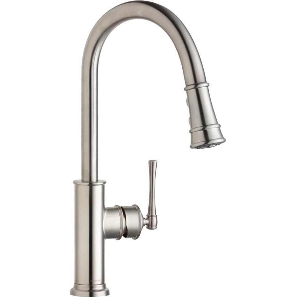 Fixtures, Etc.ElkayExplore Single Hole Kitchen Faucet with Pull-down Spray and Forward Only Lever Handle Lustrous Steel
