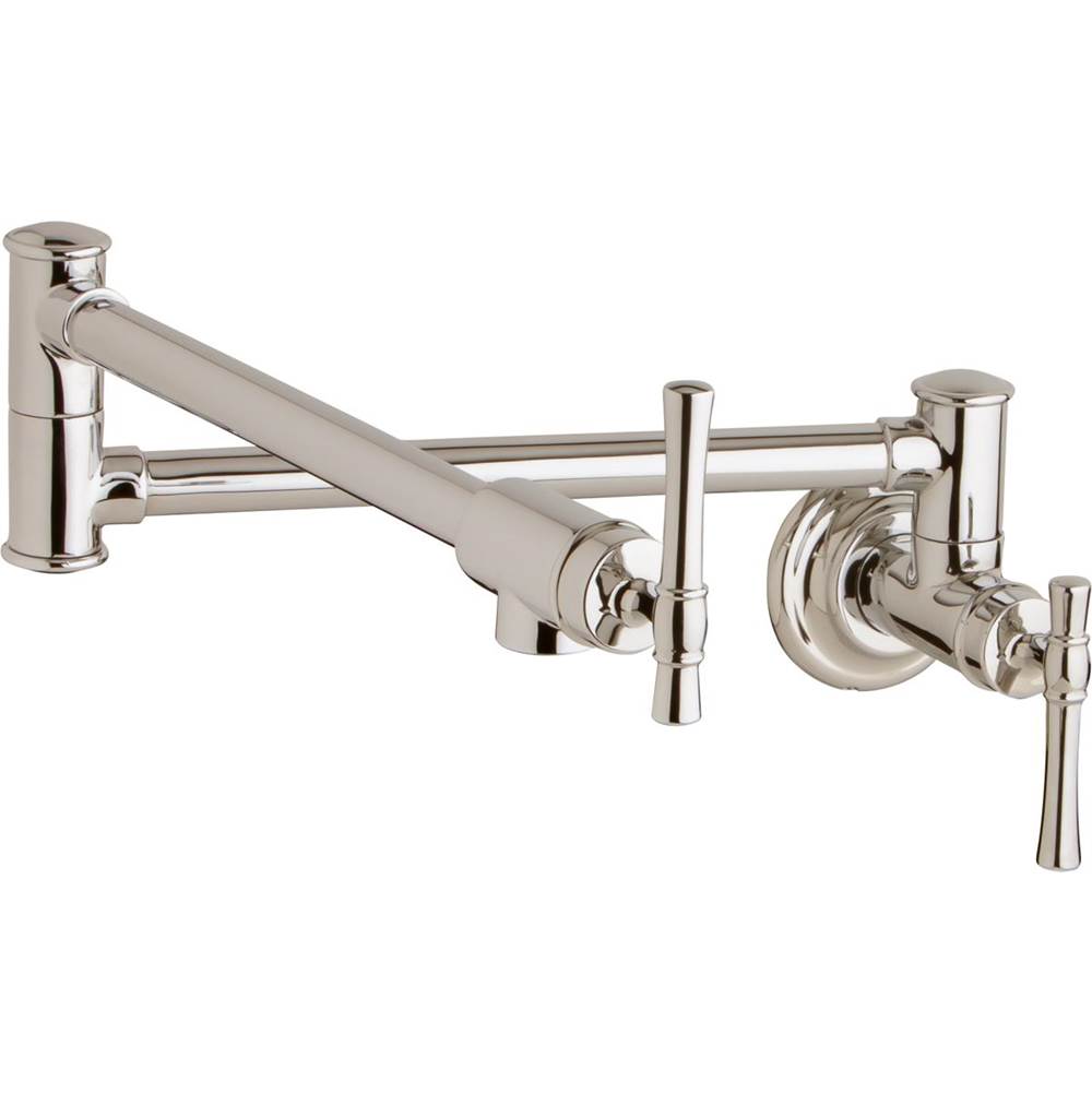 Fixtures, Etc.ElkayExplore Wall Mount Single Hole Pot Filler Kitchen Faucet with Lever Handles Polished Nickel