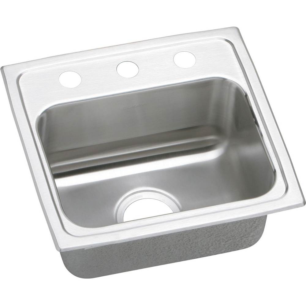 Fixtures, Etc.ElkayLustertone Classic Stainless Steel 17'' x 16'' x 10-1/8'', 1-Hole Single Bowl Drop-in Sink with Quick-clip