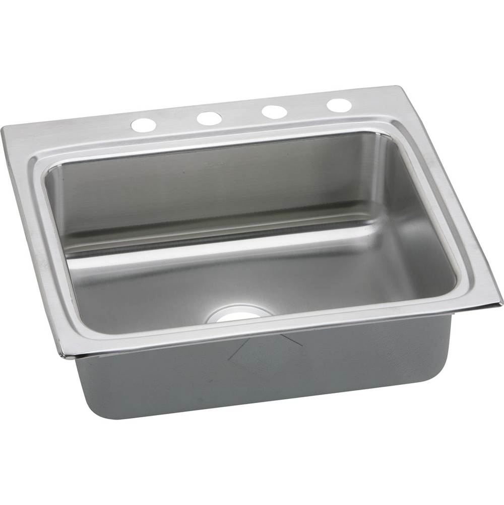 Fixtures, Etc.ElkayLustertone Classic Stainless Steel 25'' x 22'' x 8-1/8'', 4-Hole Single Bowl Drop-in Sink with Quick-clip
