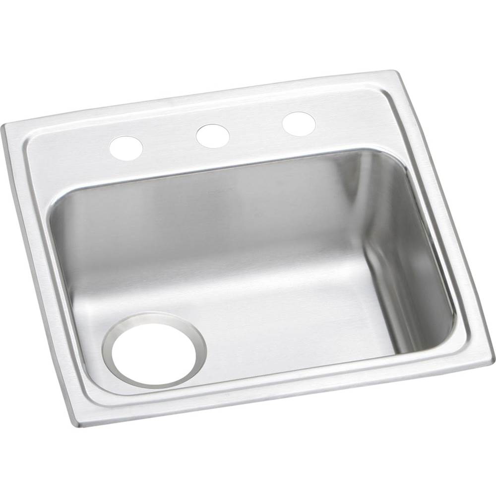 Fixtures, Etc.ElkayLustertone Classic Stainless Steel 19'' x 18'' x 6-1/2'', 2-Hole Single Bowl Drop-in ADA Sink with Left Drain
