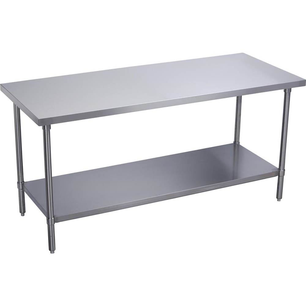 Fixtures, Etc.ElkayStainless Steel 36'' x 24'' x 36'' 16 Gauge Flat Top Work Table with Stainless Steel Legs and Undershelf