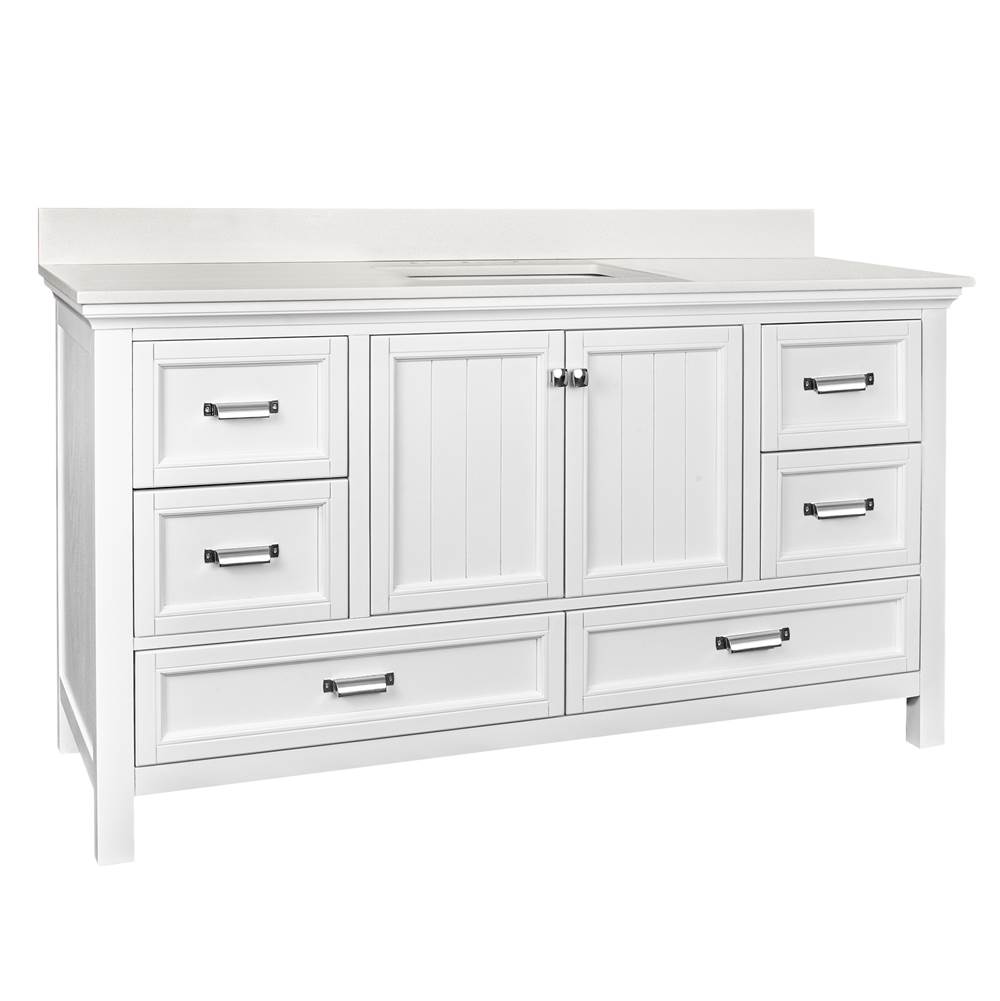 Fixtures, Etc.CRAFT + MAINBrantley 61'' White Vanity with Carrara White Marble Top