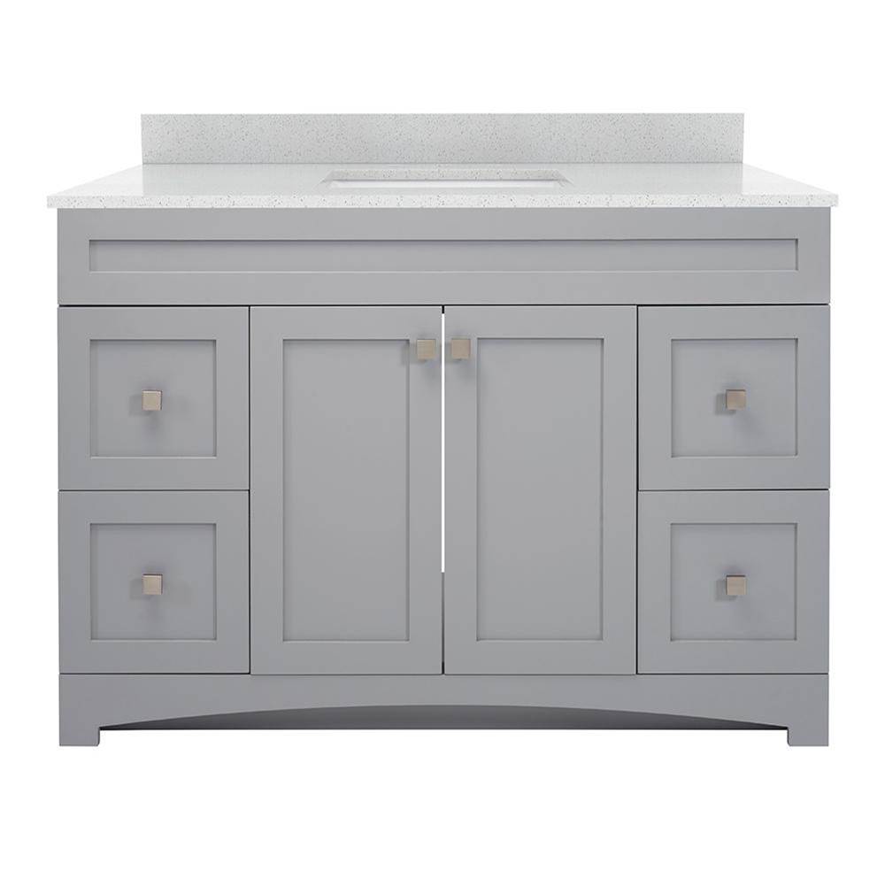 Fixtures, Etc.CRAFT + MAINMonterrey 49'' Cool Grey Vanity with Silver Crystal White Engineered Stone Top
