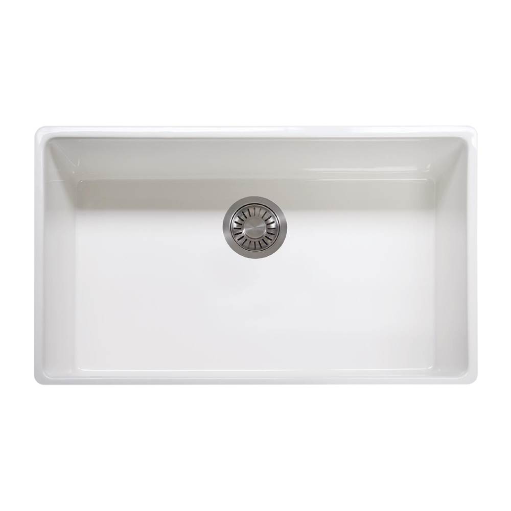 Fixtures, Etc.FrankeFarm House 33-in. x 20-in. White Apron Front Single Bowl Fireclay Kitchen Sink - FHK710-33WH