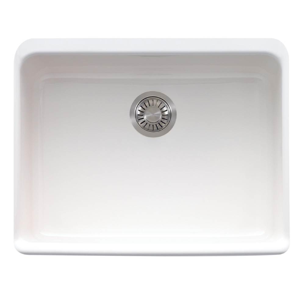 Fixtures, Etc.FrankeManor House 23.62-in. x 19.88-in. White Apron Front Single Bowl Fireclay Kitchen Sink - MHK110-24WH