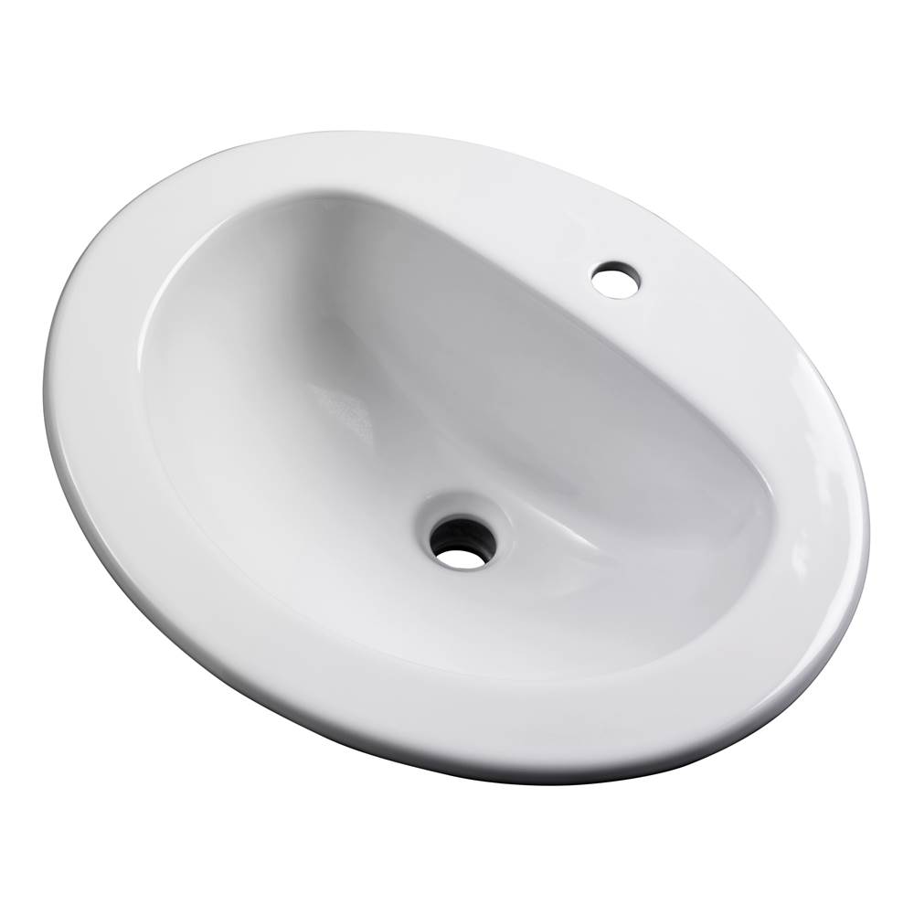 Fixtures, Etc.Gerber PlumbingMaxwell S-Rim Lav 20''X17''Oval 1-Hole in Trapezoid Carton White