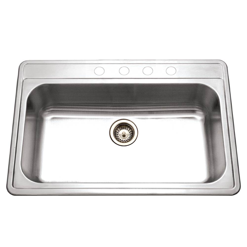 Fixtures, Etc.HamatTopmount Stainless Steel 4-Hole Large Single Bowl Kitchen Sink