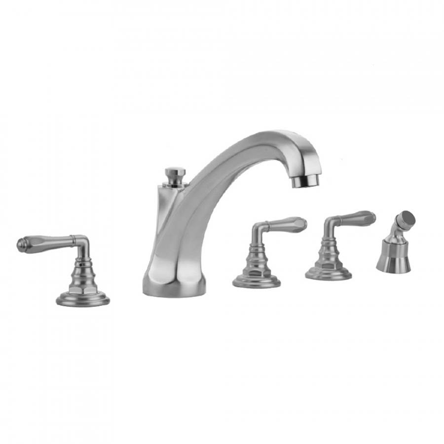 Fixtures, Etc.JacloWestfield Roman Tub Set with High Spout and Smooth Lever Handles and Angled Handshower Mount