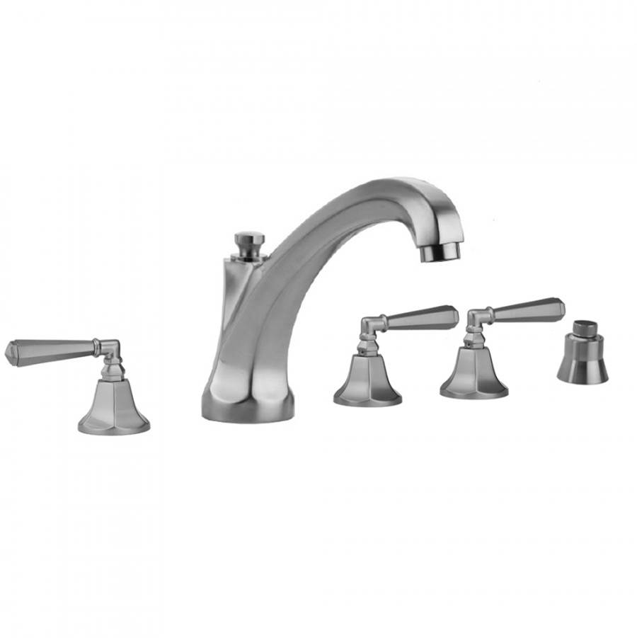 Fixtures, Etc.JacloAstor Roman Tub Set with High Spout and Hex Lever Handles and Straight Handshower Mount