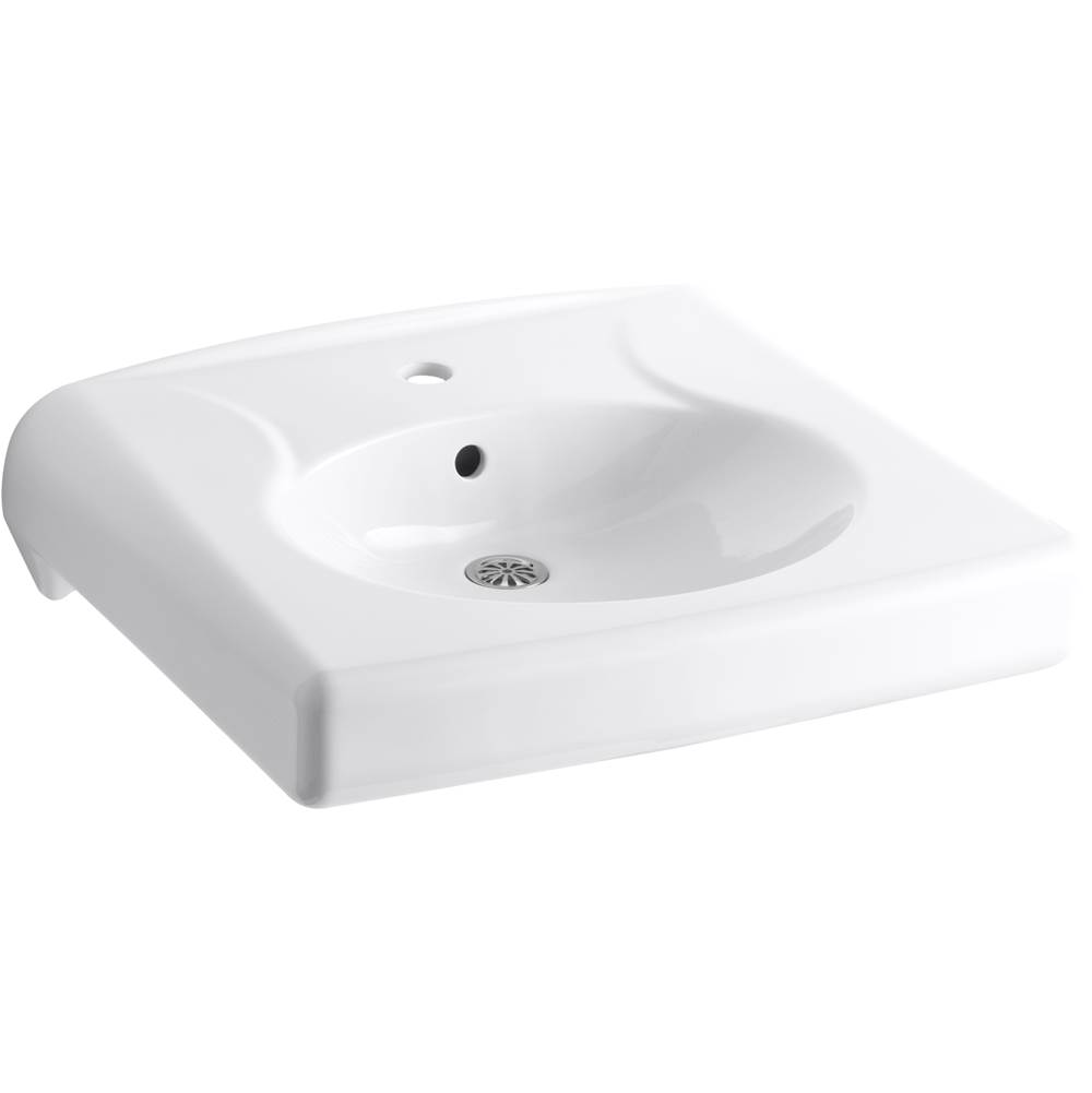 Fixtures, Etc.KohlerBrenham™ wall-mounted or concealed carrier arm mounted commercial bathroom sink with single faucet hole, antimicrobial finish