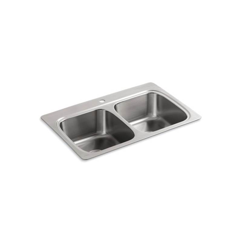 Fixtures, Etc.KohlerVerse™ 33'' x 22'' x 9-1/4'' top-mount double-equal bowl kitchen sink with single faucet hole