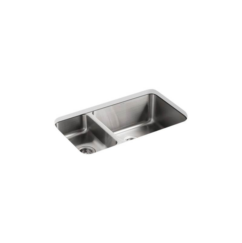 Fixtures, Etc.KohlerUndertone® 31-1/2'' x 18'' x 9-3/4'' Undermount high/low double-bowl kitchen sink