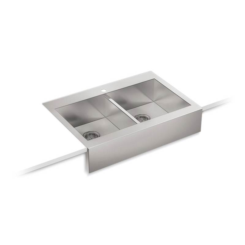 Fixtures, Etc.KohlerVault™ 35-3/4'' x 24-5/16'' x 9-5/16'' top-mount double-equal stainless steel farmhouse kitchen sink for 36'' cabinet