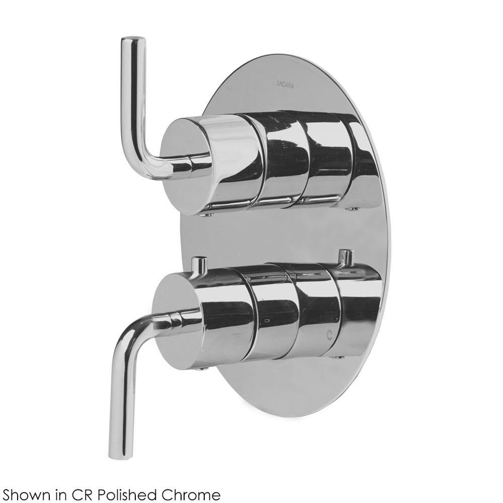 Fixtures, Etc.LacavaTRIM ONLY - Thermostat w 1-way volume with curved lever handles on round knobs, round back plate, flow rate 6.1 GPM