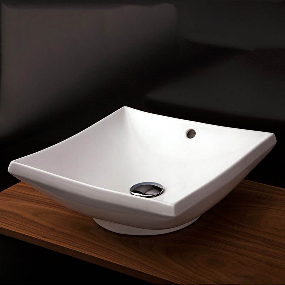 Fixtures, Etc.LacavaVessel porcelain Bathroom Sink with an overflow, 16 3/8''W, 16 3/8''D, 6''H.