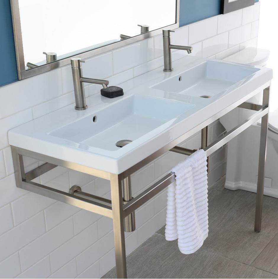 Fixtures, Etc.LacavaOptional solid surface shelf for  metal console stand with a towel bar AQQ-BX-48