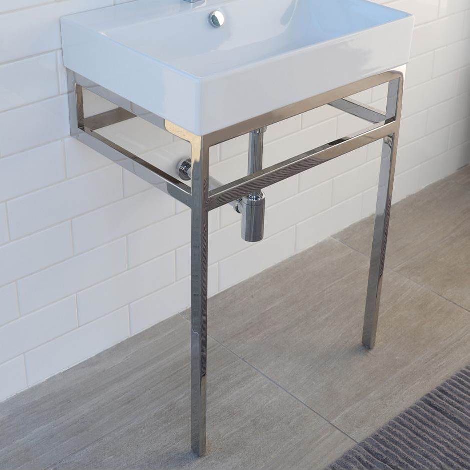 Fixtures, Etc.LacavaFloor-standing metal console stand with a towel bar (Bathroom Sink 5231 sold separately), made of stainless steel or brass.