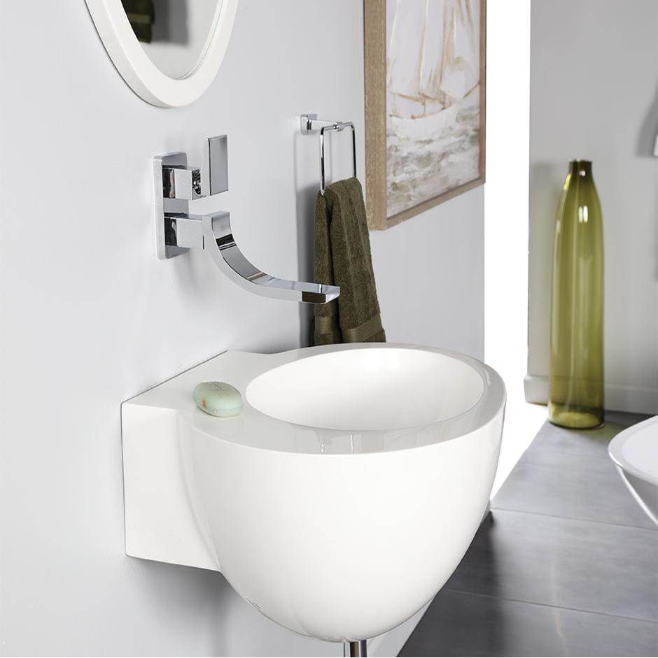 Fixtures, Etc.LacavaWall-mount solid surface Bathroom Sink with an overflow
